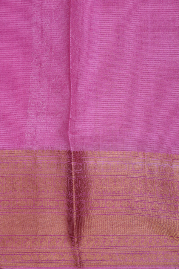 Kota Silk Saree In Pink And Yellow With Stripes Design