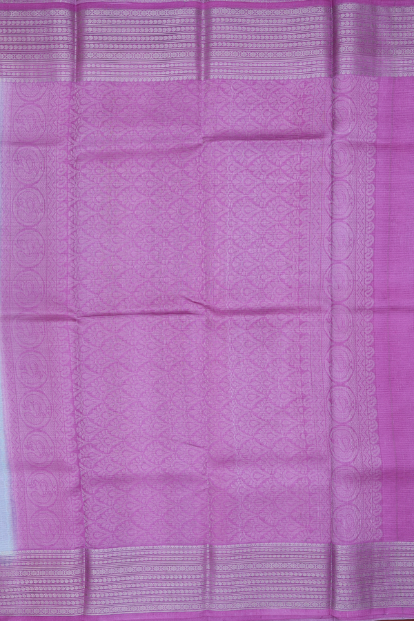 Kota Silk Saree In Purple And Blue With Stripes Design