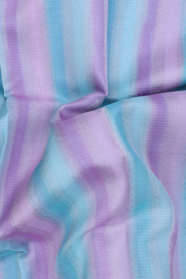 Kota Silk Saree In Purple And Blue With Stripes Design