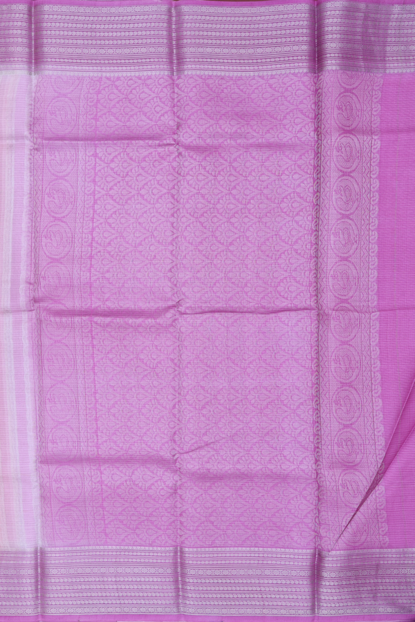 Kota Silk Saree In Pink And Purple With Stripes Design