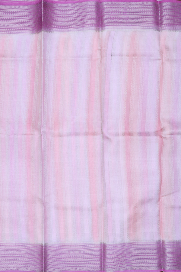 Kota Silk Saree In Pink And Purple With Stripes Design