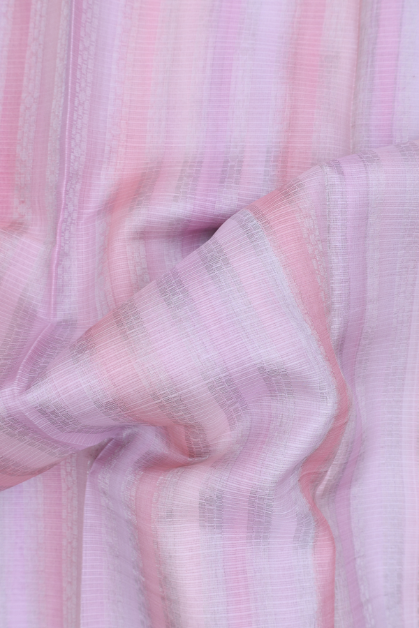 Kota Silk Saree In Pink And Purple With Stripes Design