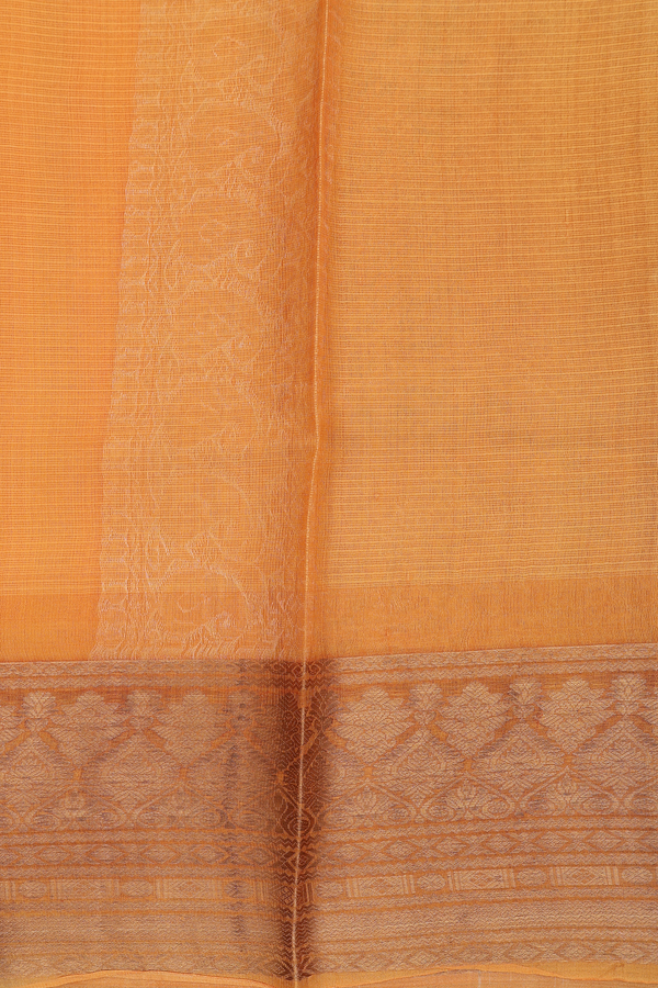 Kota Silk Saree In Pink And Orange With Stripes Design
