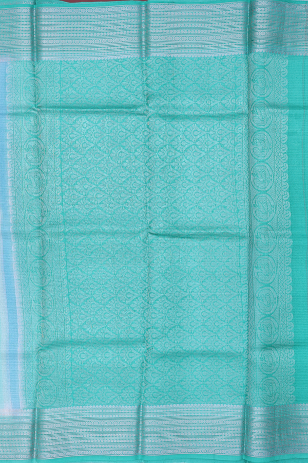 Kota Silk Saree In Blue And Green With Stripes Design