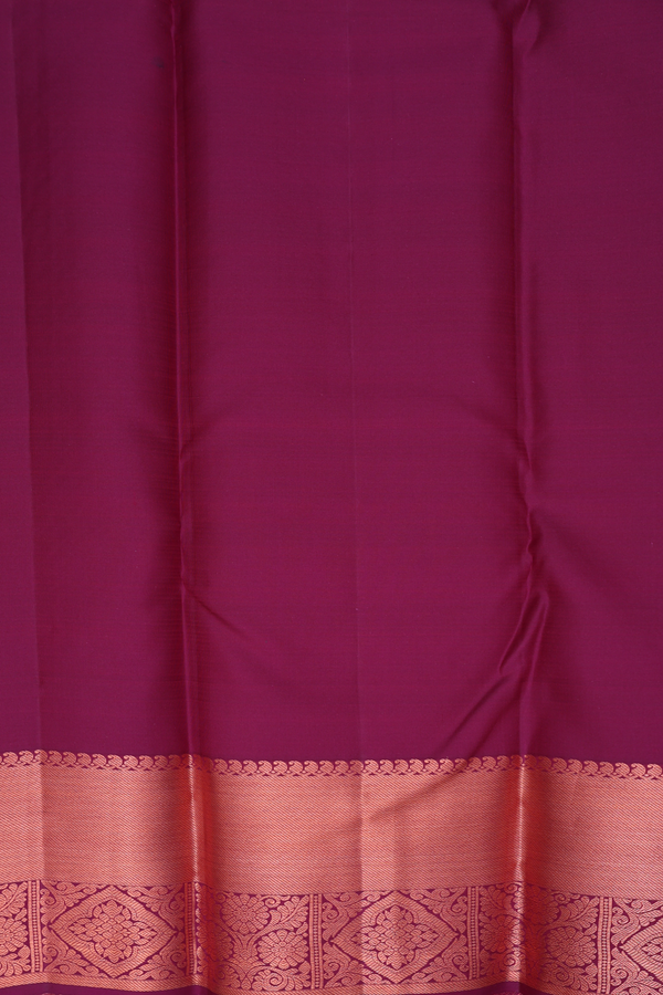 Kanchipuram Silk Saree In Plum Purple With Brocade Design