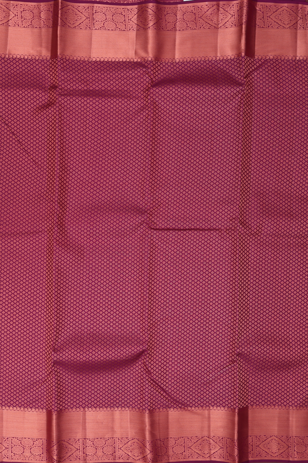 Kanchipuram Silk Saree In Plum Purple With Brocade Design
