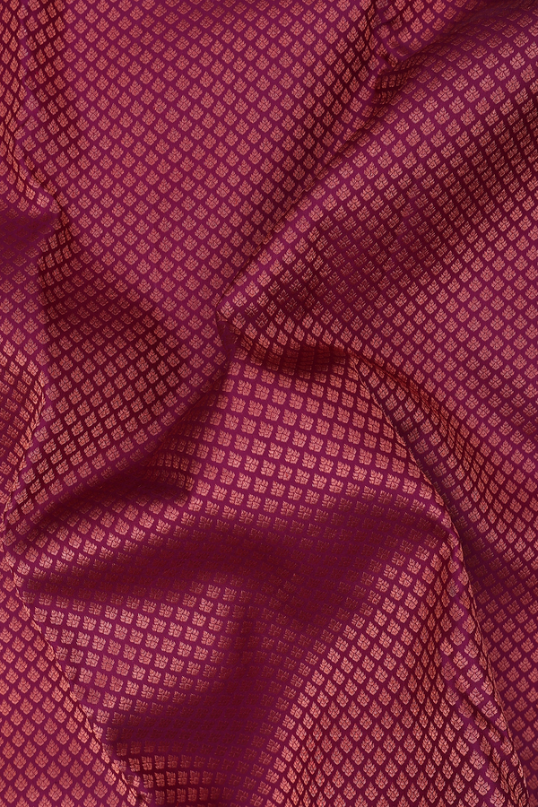 Kanchipuram Silk Saree In Plum Purple With Brocade Design