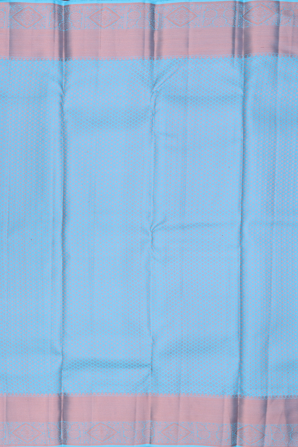 Kanchipuram Silk Saree In Sky Blue With Brocade Design