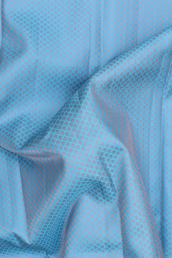 Kanchipuram Silk Saree In Sky Blue With Brocade Design