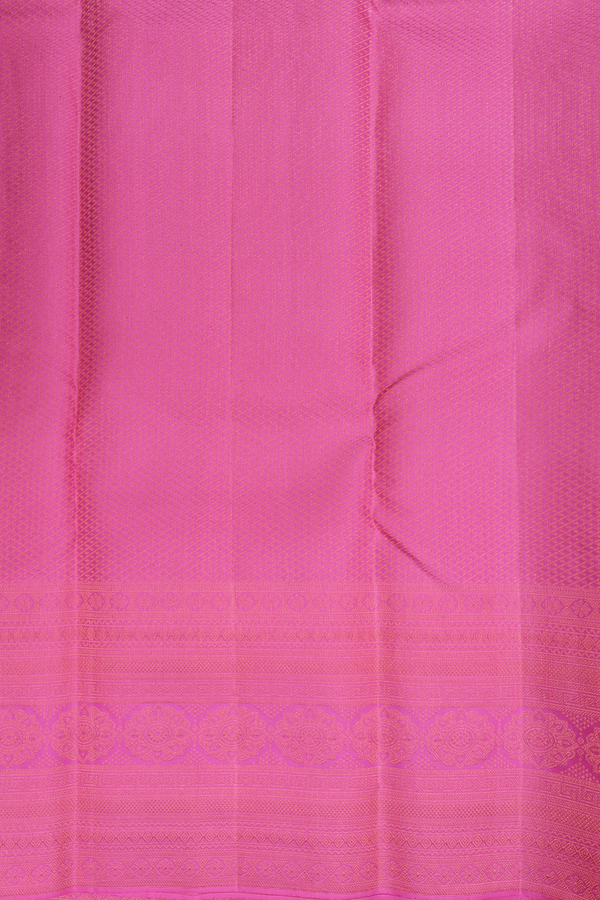 Kanchipuram Silk Saree In Pink With Floral Motifs