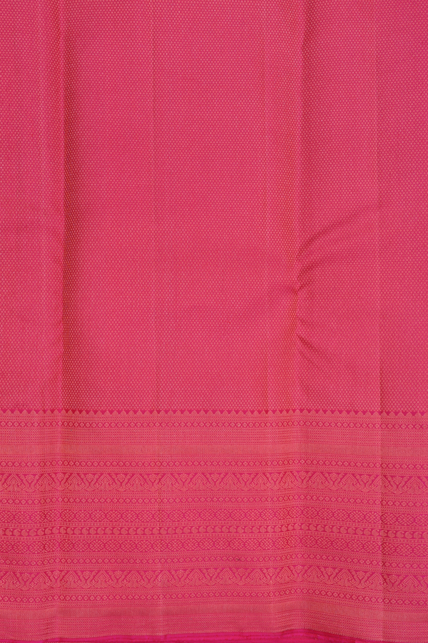 Kanchipuram Silk Saree In Dark Pink With Zari Motifs
