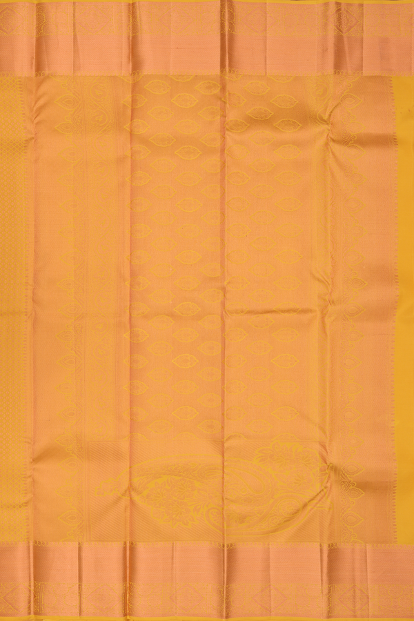 Kanchipuram Silk Saree In Yellow With Brocade Design