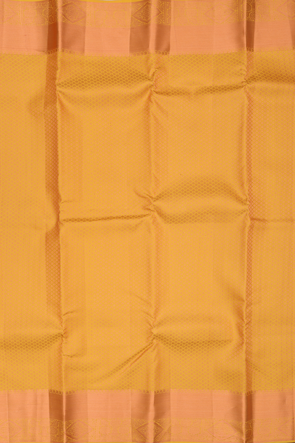 Kanchipuram Silk Saree In Yellow With Brocade Design