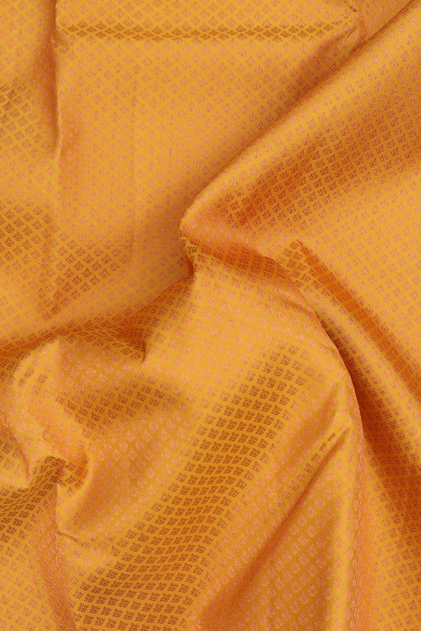 Kanchipuram Silk Saree In Yellow With Brocade Design