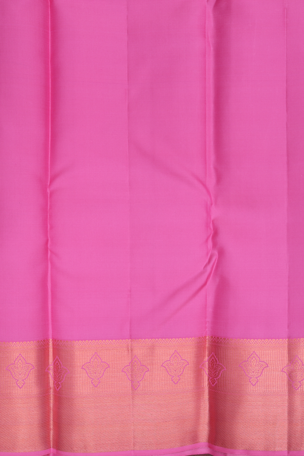 Kanchipuram Silk Saree In Pink With Brocade Design