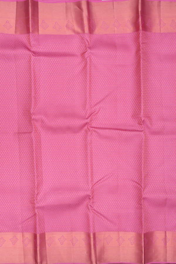 Kanchipuram Silk Saree In Pink With Brocade Design