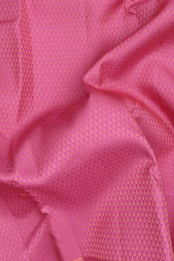 Kanchipuram Silk Saree In Pink With Brocade Design