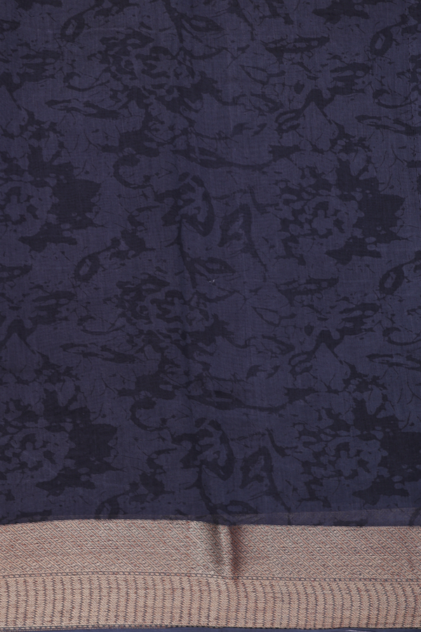 Chanderi Cotton Saree In Grey With Floral Design