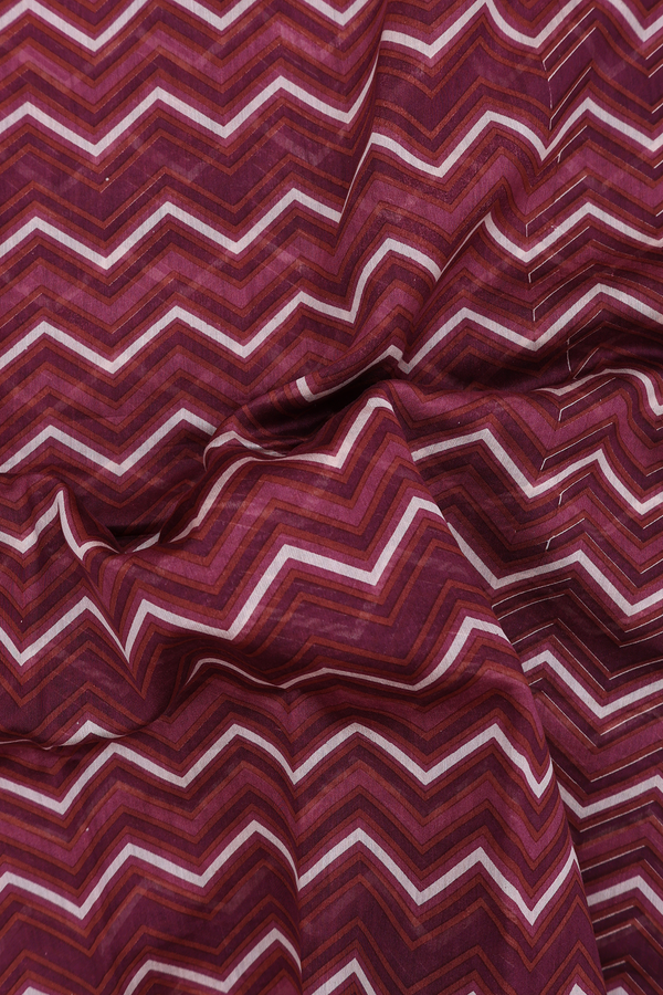 Chanderi Cotton Saree In Multicolor With Chevron Design