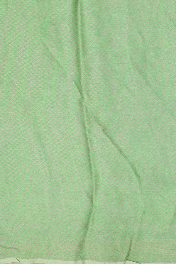 Chiffon Saree In Green With Floral Design
