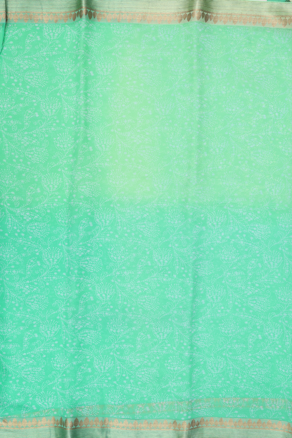 Chiffon Saree In Green With Floral Design