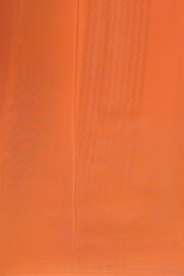 Chiffon Saree In Orange With Diamond Design