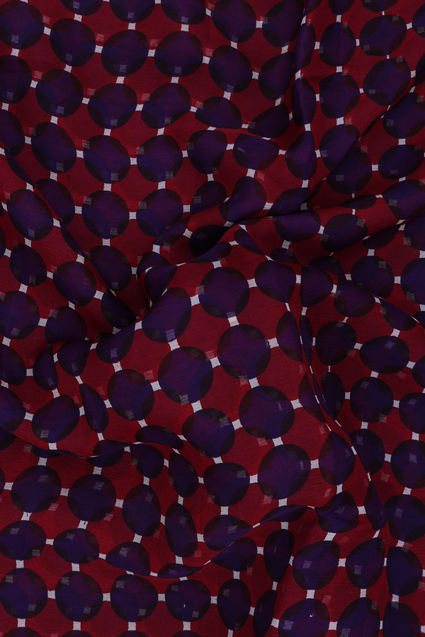 Chiffon Saree In Burgundy Red With Allover Design