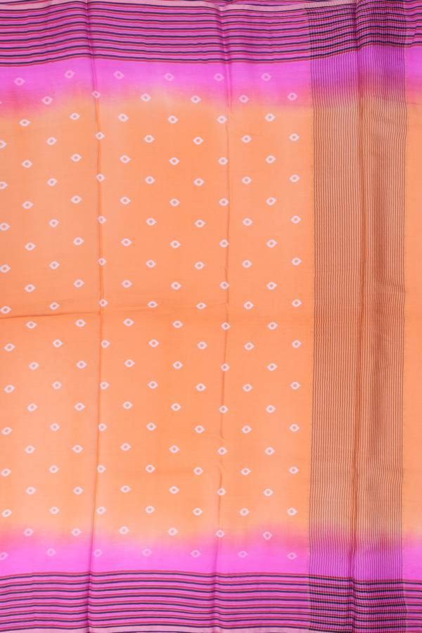 Chiffon Saree In Light Orange With Diamond Buttas