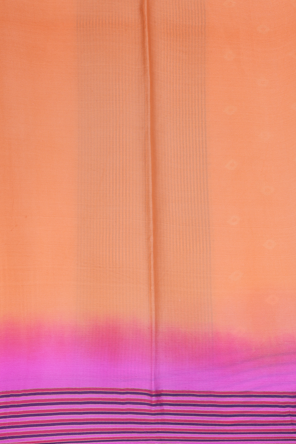 Chiffon Saree In Light Orange With Diamond Buttas