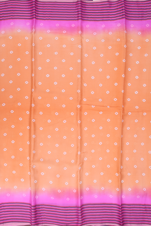 Chiffon Saree In Light Orange With Diamond Buttas