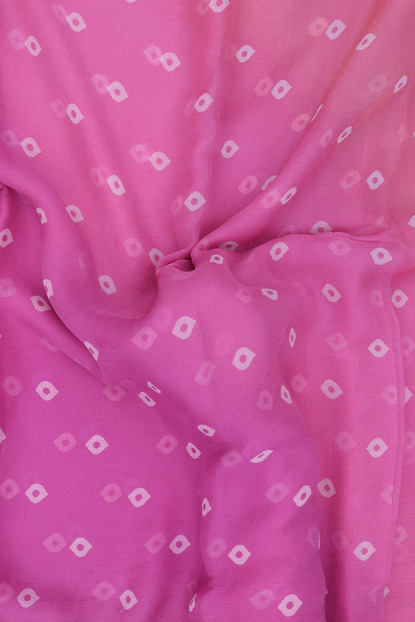 Chiffon Saree In Pink With Diamond Buttas