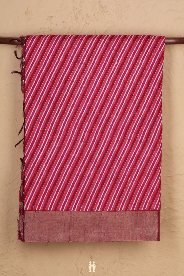 Tussar Silk Saree In Multicolor With Diagonal Design