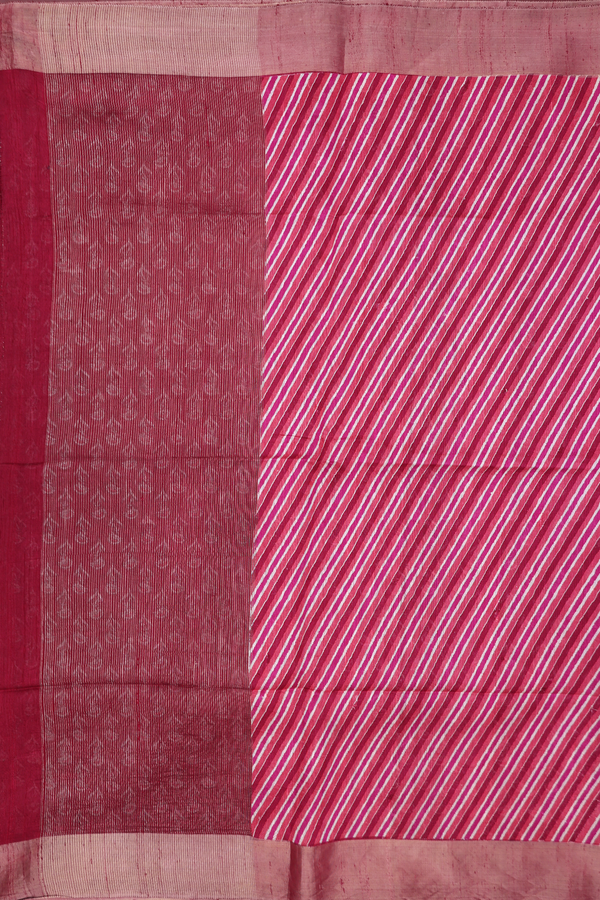 Tussar Silk Saree In Multicolor With Diagonal Design