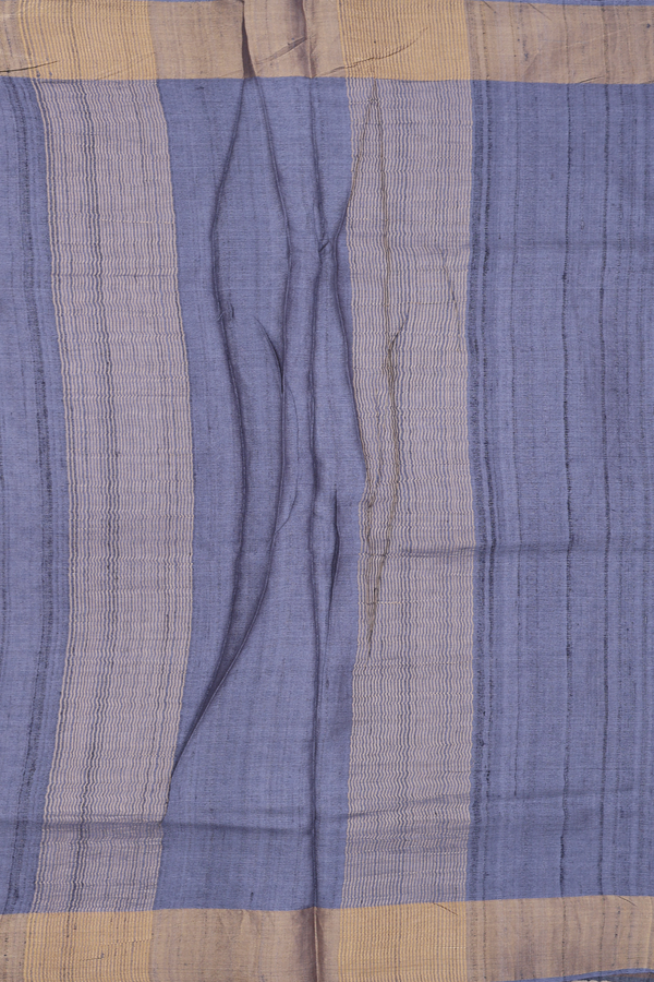 Tussar Silk Saree In Grey With Embroidered Design