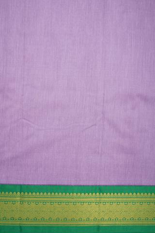Paisley And Triangle Motif Cream Purple Apoorva Cotton Saree