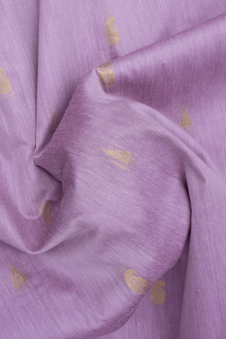 Paisley And Triangle Motif Cream Purple Apoorva Cotton Saree