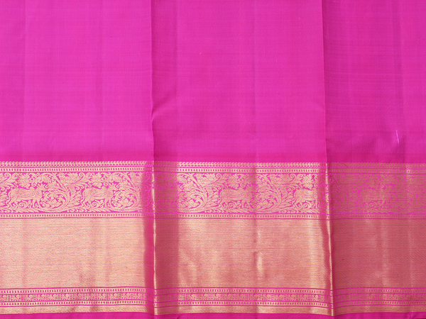 Paisley Buttas Blue Kanchipuram Silk Pavadai Sattai Material