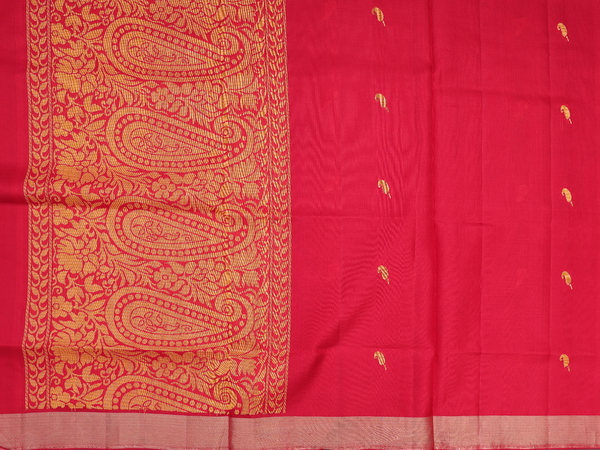 Paisley Buttas Chilli Red Silk Unstitched Salwar Material