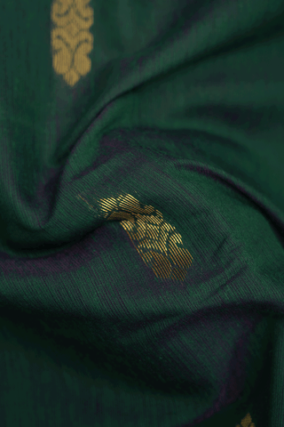 Paisley Buttas Forest Green Nine Yards Cotton Saree