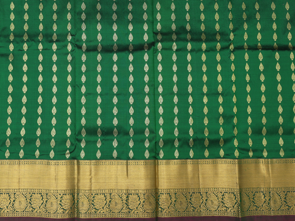 Paisley Buttas Green Kanchipuram Pavadai Sattai Material