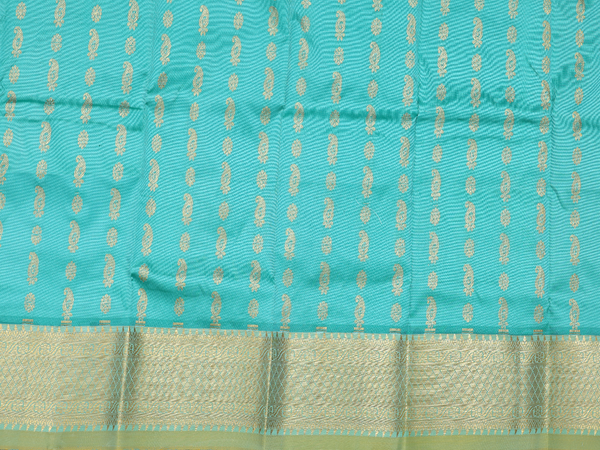 Paisley Buttas Green Kanchipuram Pavadai Sattai Material
