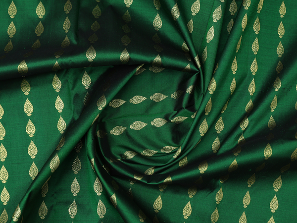 Paisley Buttas Green Kanchipuram Pavadai Sattai Material