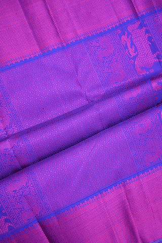 Paisley Buttas Indigo Blue Kanchipuram Silk Saree