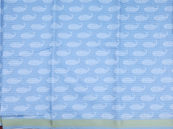 Paisley Design Blue Cotton Unstitched Salwar Material