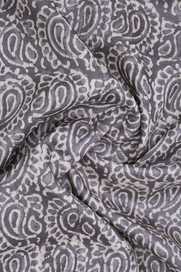 Paisley Design Oxford Brown Tussar Silk Dupatta