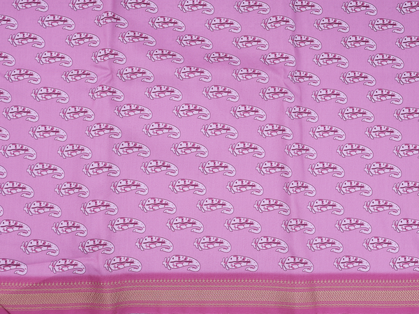 Paisley Design Pink Cotton Unstitched Salwar Material