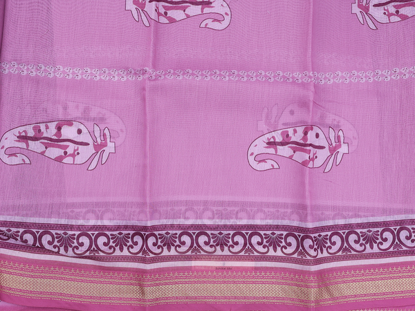 Paisley Design Pink Cotton Unstitched Salwar Material