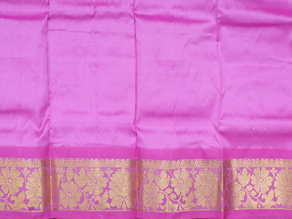 Paisley Design Pink Kanchipuram Pavadai Sattai Material