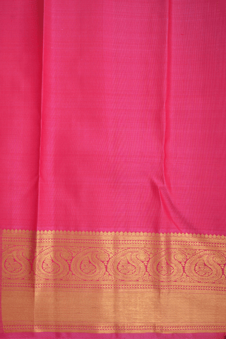 Paisley Floral Design Pink Kanchipuram Silk Saree