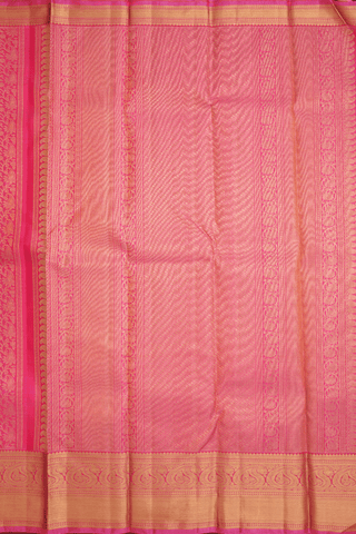 Paisley Floral Design Pink Kanchipuram Silk Saree